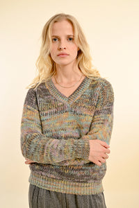 Melly Gray Purple Multi Sweater