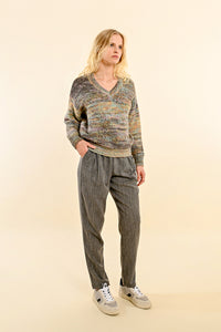 Melly Gray Purple Multi Sweater