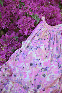 Celeste Gold Pink Floral Maxi Dress