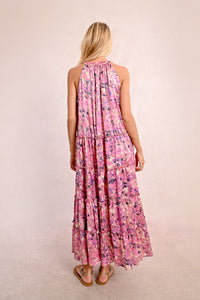 Celeste Gold Pink Floral Maxi Dress