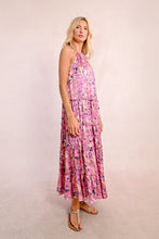 Load image into Gallery viewer, Celeste Gold Pink Floral Maxi Dress