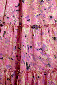 Celeste Gold Pink Floral Maxi Dress
