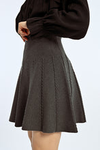 Load image into Gallery viewer, Paris Pleated Charcoal Knit Skirt