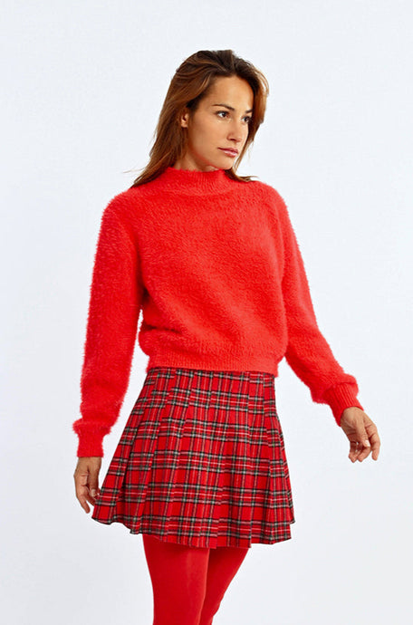 Bright Red Soft Knit Sweater