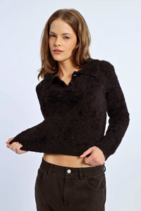 Soft Black Collar Sweater