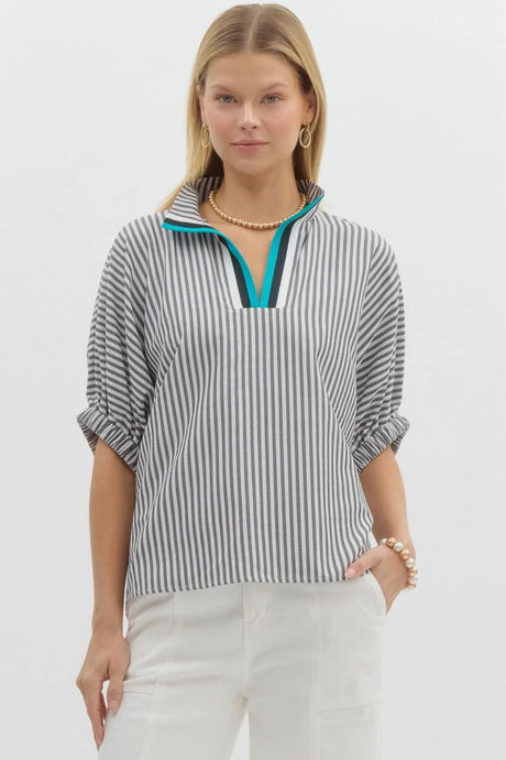 Charlotte Striped Dolman Top