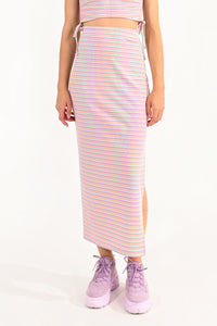 LA Lilac Striped Skirt