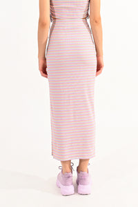 LA Lilac Striped Skirt