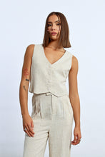 Load image into Gallery viewer, Linen Beige Vest Top