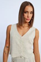 Load image into Gallery viewer, Linen Beige Vest Top
