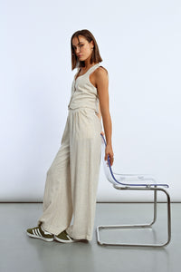 Linen Beige Vest Top
