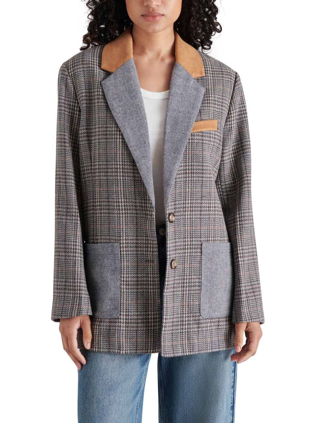 Rowina Plaid Boyfriend Blazer