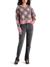 Load image into Gallery viewer, Becka Mauve Argyle Sweater