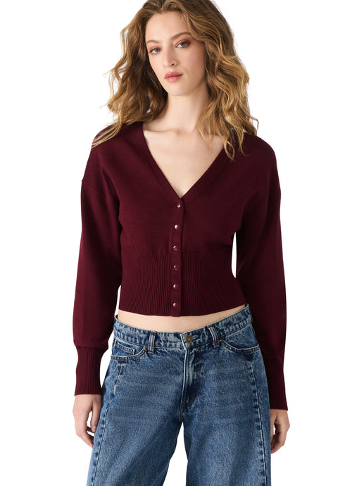 Lauryn Wine Cardigan