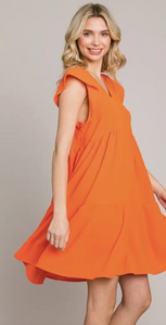 Citrus Orange Ruffle Dress