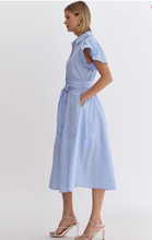 Load image into Gallery viewer, Sky Blue Button Midi Dress