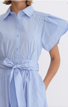 Load image into Gallery viewer, Sky Blue Button Midi Dress