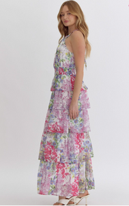 Coquette Floral Tiered Maxi Dress