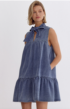 Load image into Gallery viewer, Denim Bow Dress