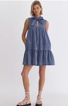 Load image into Gallery viewer, Denim Bow Dress