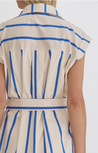 Load image into Gallery viewer, Blue Striped Shirt Dress