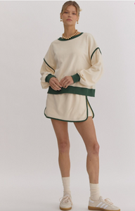 Hunter Green Pipping Sweater