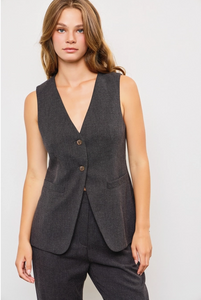 Charcoal Longline Vest