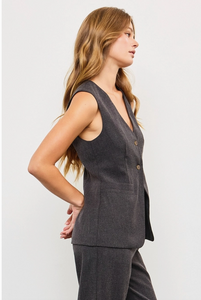 Charcoal Longline Vest