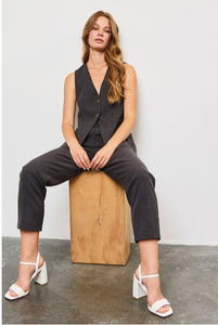 Charcoal Longline Vest