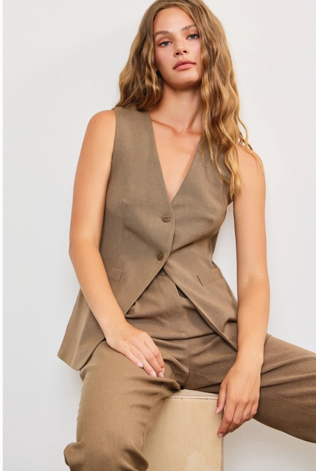 Mocha Longline Vest