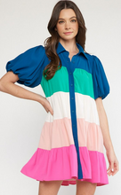 Load image into Gallery viewer, Mallie Teal Combo Dress