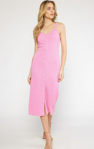 Pink Candy Button Front Dress