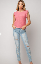 Load image into Gallery viewer, Pink Ruffle Smocked Top