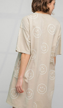 Load image into Gallery viewer, Smiley Taupe T-Shirt Dress