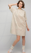 Load image into Gallery viewer, Smiley Taupe T-Shirt Dress
