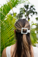 Load image into Gallery viewer, Coconut White Flat Medium Hair Clip