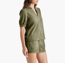 Load image into Gallery viewer, Suede Olive Faux The Record Shorts