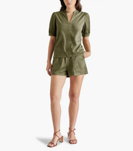 Load image into Gallery viewer, Suede Olive Faux The Record Shorts