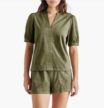 Load image into Gallery viewer, Suede Olive Faux The Record Shorts