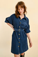 Load image into Gallery viewer, Coutryside Navy Corduroy Dress