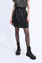 Load image into Gallery viewer, Leather Kelly Button Skirt