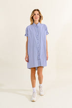 Load image into Gallery viewer, Lili Striped Poplin Dress Blue