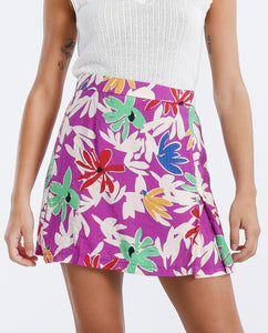 Eva Purple Floral Skirt