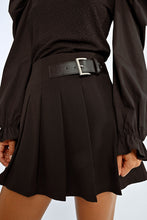 Load image into Gallery viewer, Parisan Pleat Black Buckle Skort