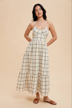 Load image into Gallery viewer, Grid Print Maxi Dress