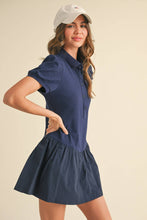 Load image into Gallery viewer, Polo Navy Mixed Media Romper