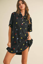 Load image into Gallery viewer, Fruitful Denim Embroidered Dress
