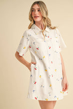 Load image into Gallery viewer, Fruitful Denim Embroidered Dress