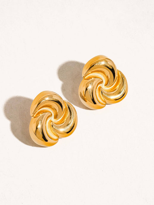 Taylor 18K Gold Non-Tarnish Triangle Studs: Yellow Gold