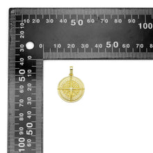 Load image into Gallery viewer, North Star Compass Coin Charm 18k